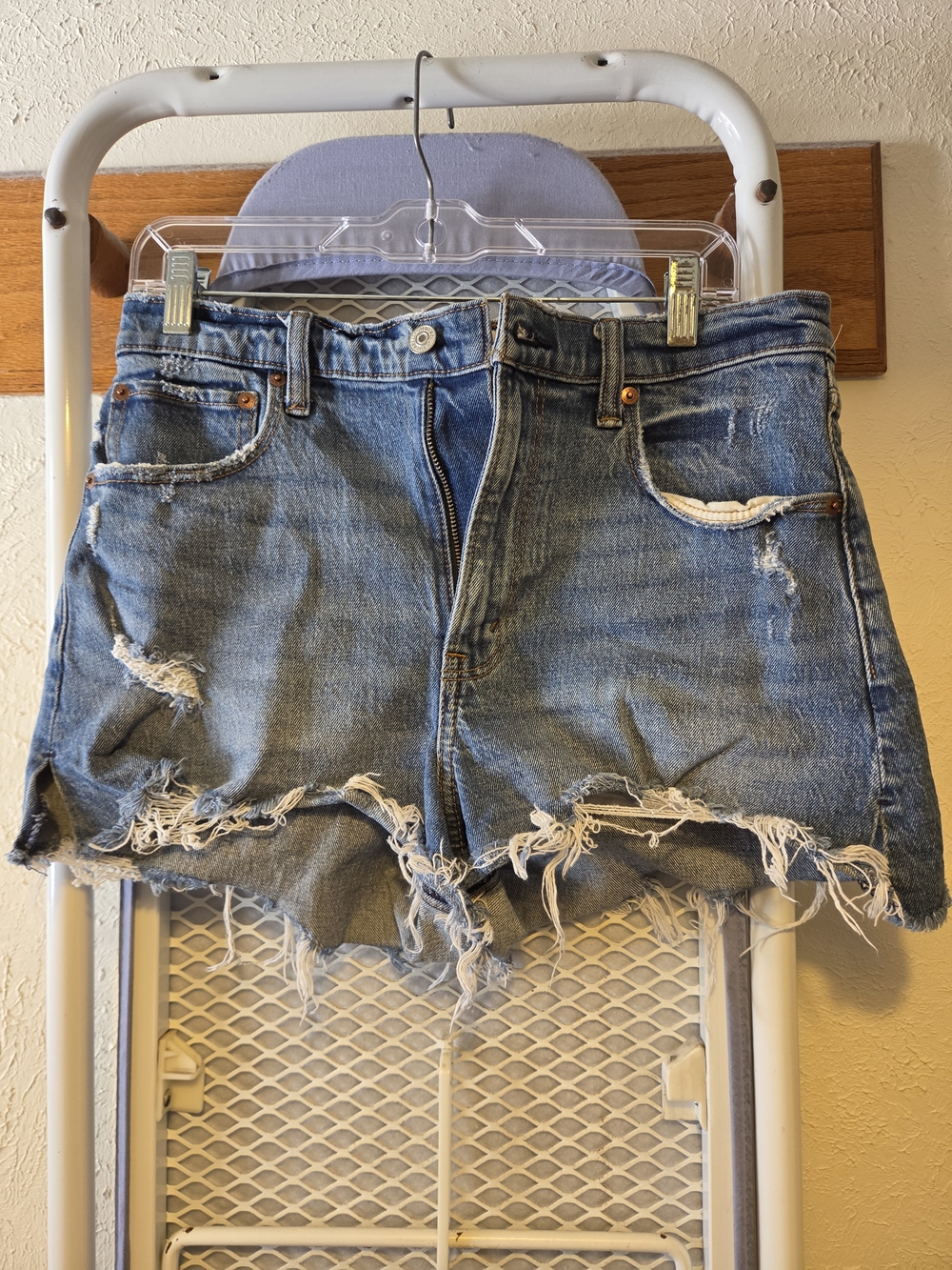 Abercrombie & Fitch Distressed Blue Denim Jean Shorts